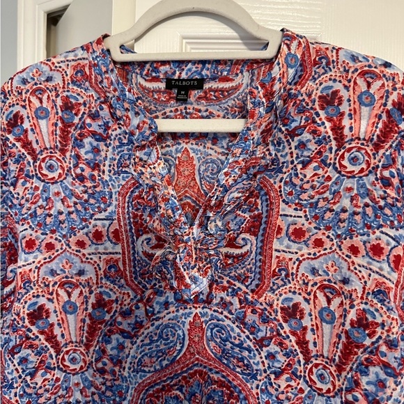 Red & Blue Talbots Blouse - EUC - Picture 6 of 12